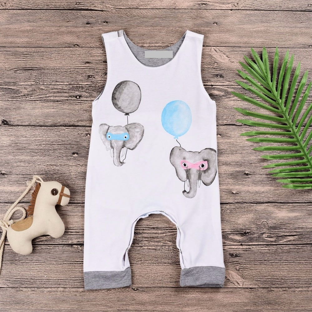 Masked Superhero Elephants Romper