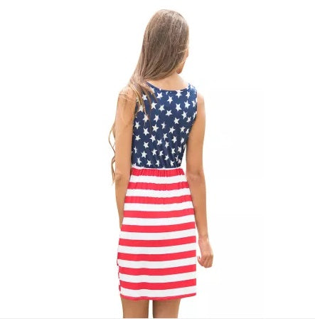 American Flag Short Maxi Dress