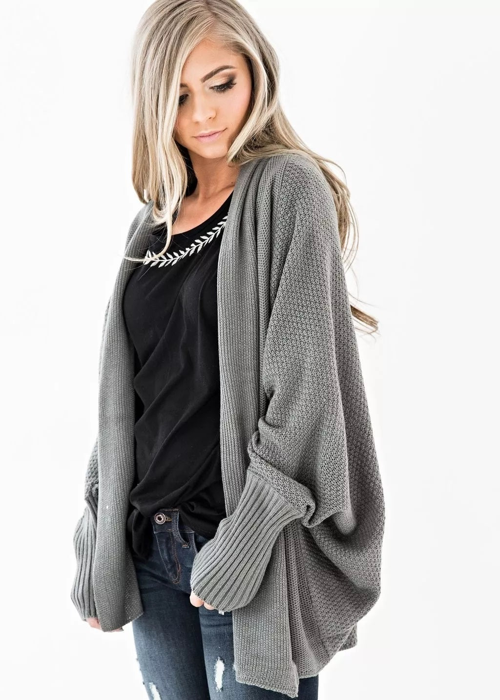 Batwing Textured Cardi (7 Colors)