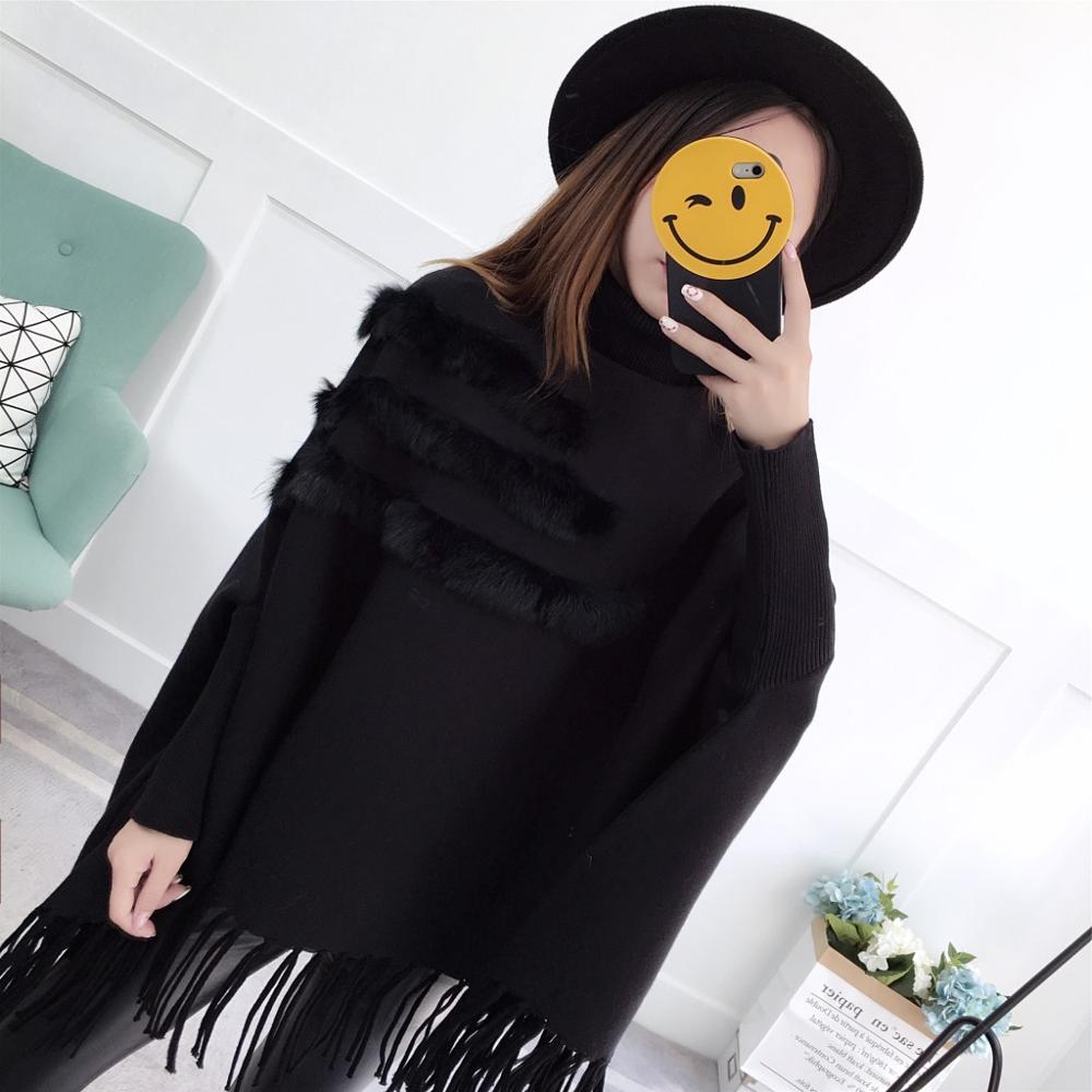 Turtleneck Poncho with Sleeves