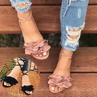 POP! Stock - Strappy Ruffle Anklet Sandal