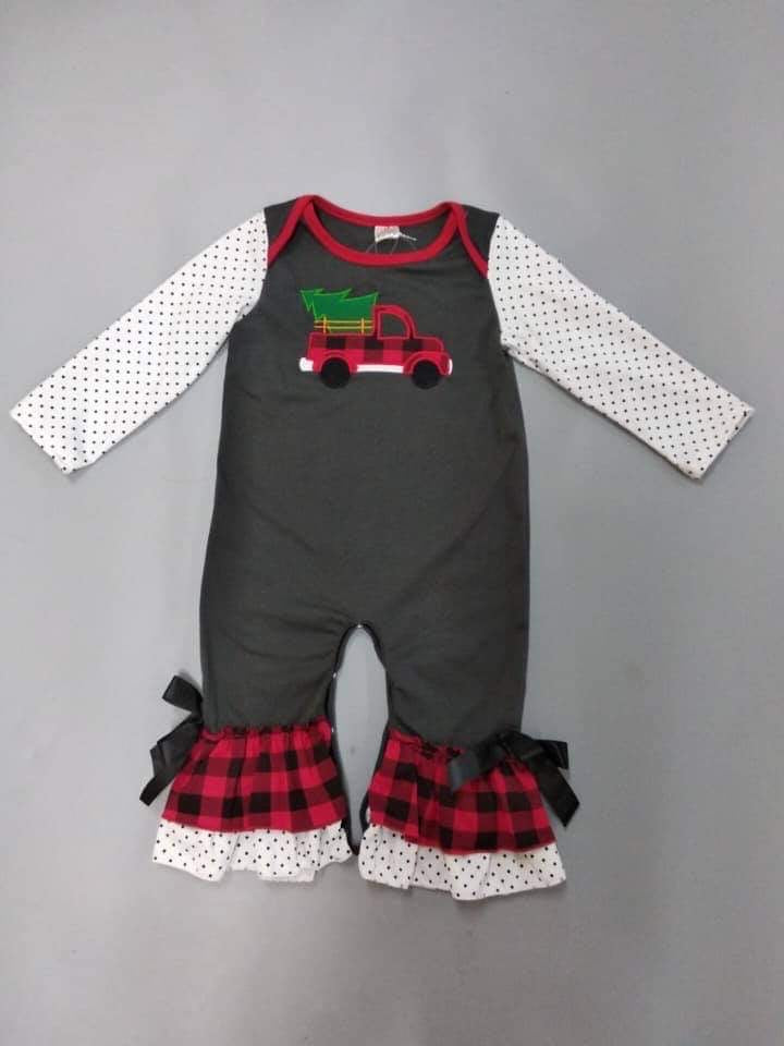 Red Truck Girl Romper