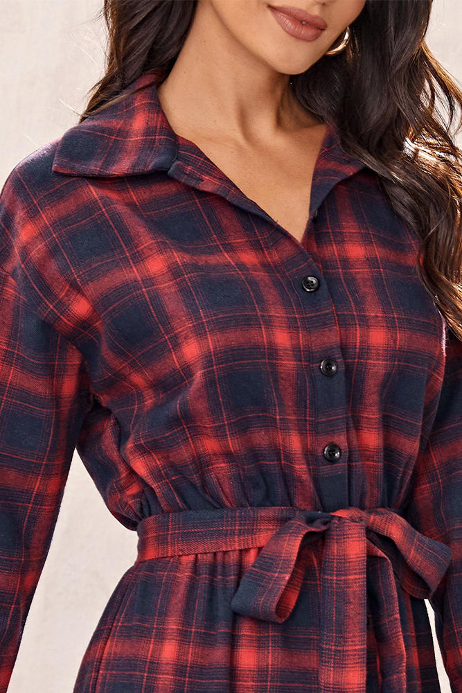 Plaid Print High Waisted Jumpsuit