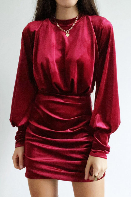 Ruched Velvet Holiday Dress