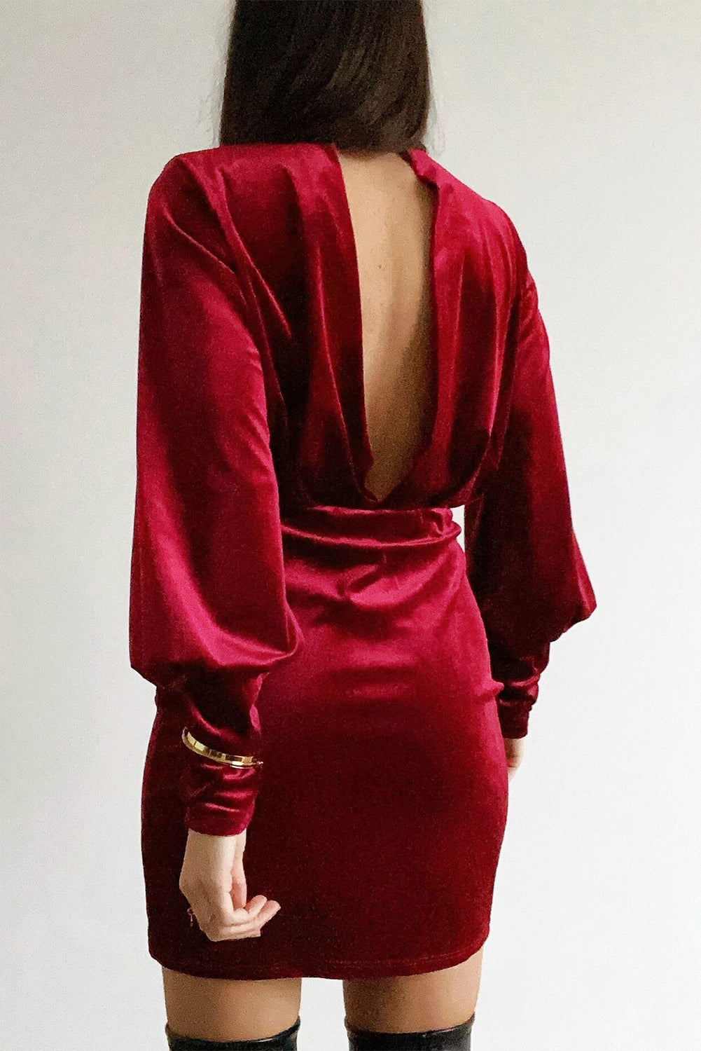 Ruched Velvet Holiday Dress