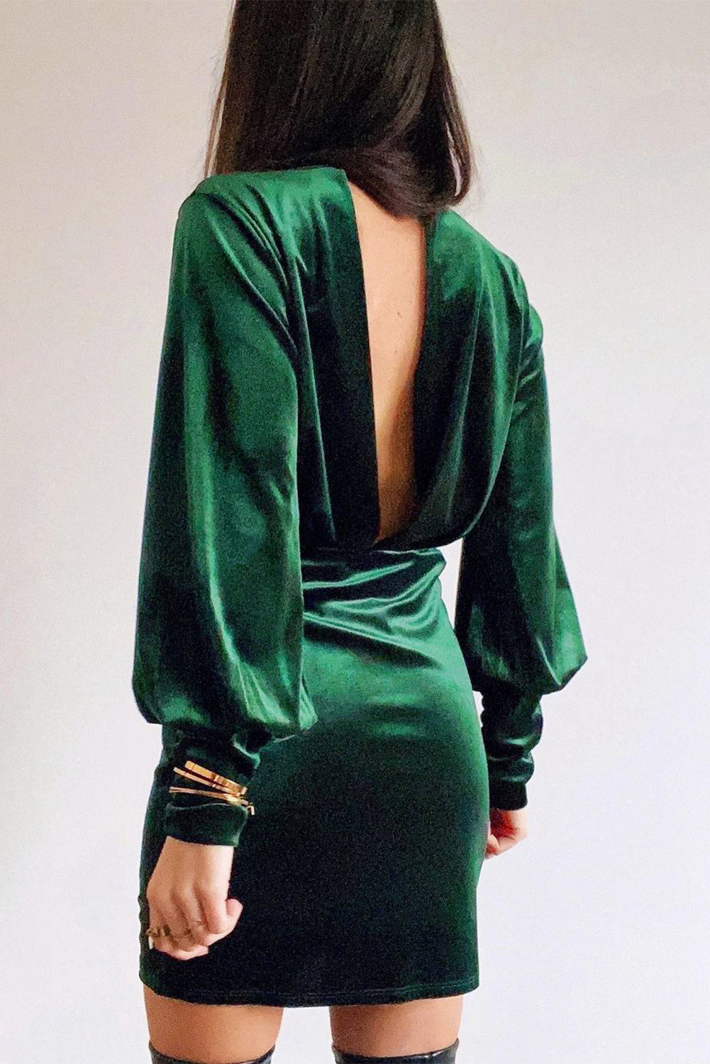 Ruched Velvet Holiday Dress