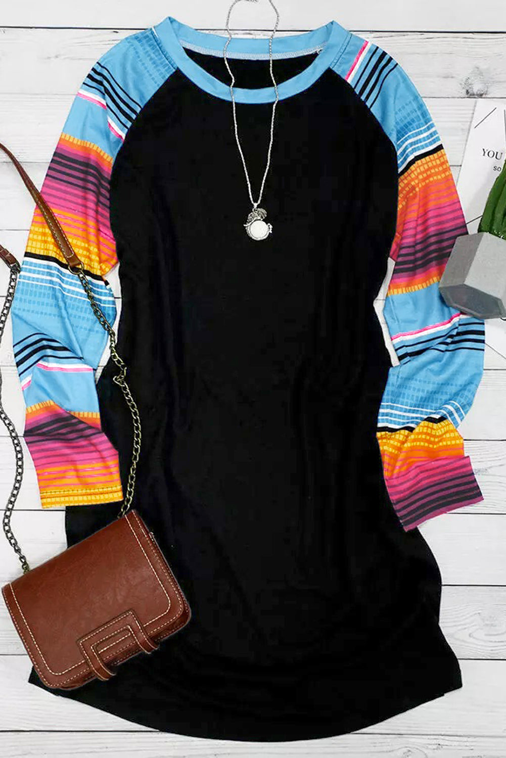 Striped Navajo Long Sleeve Dress