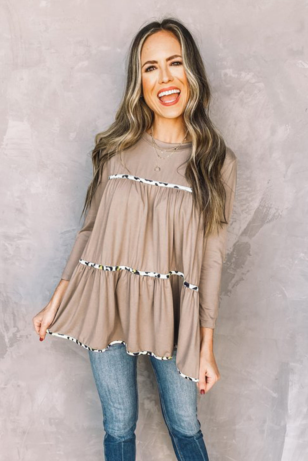 Ruffle Fun Leopard Top