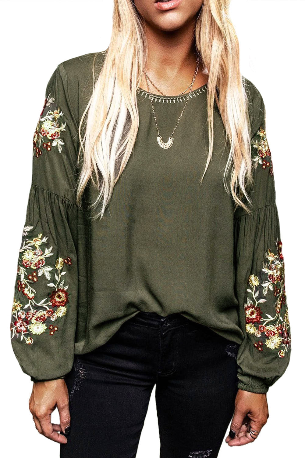 Embroidered Boho Top (2 colors, Up to 2 XL)