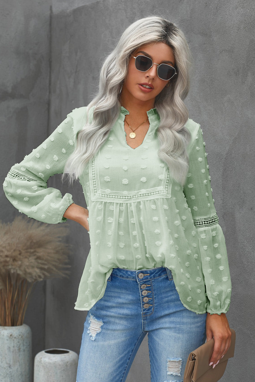 Puff Sleeve Polka Dot Top (3 Colors)