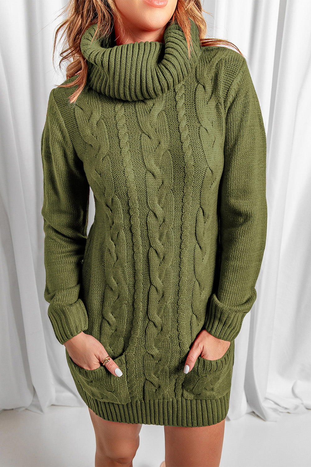 Cowl Neck Sweater Dress