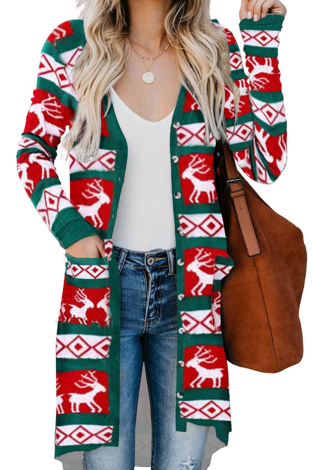 Lightweight Reindeers Holiday Cardi