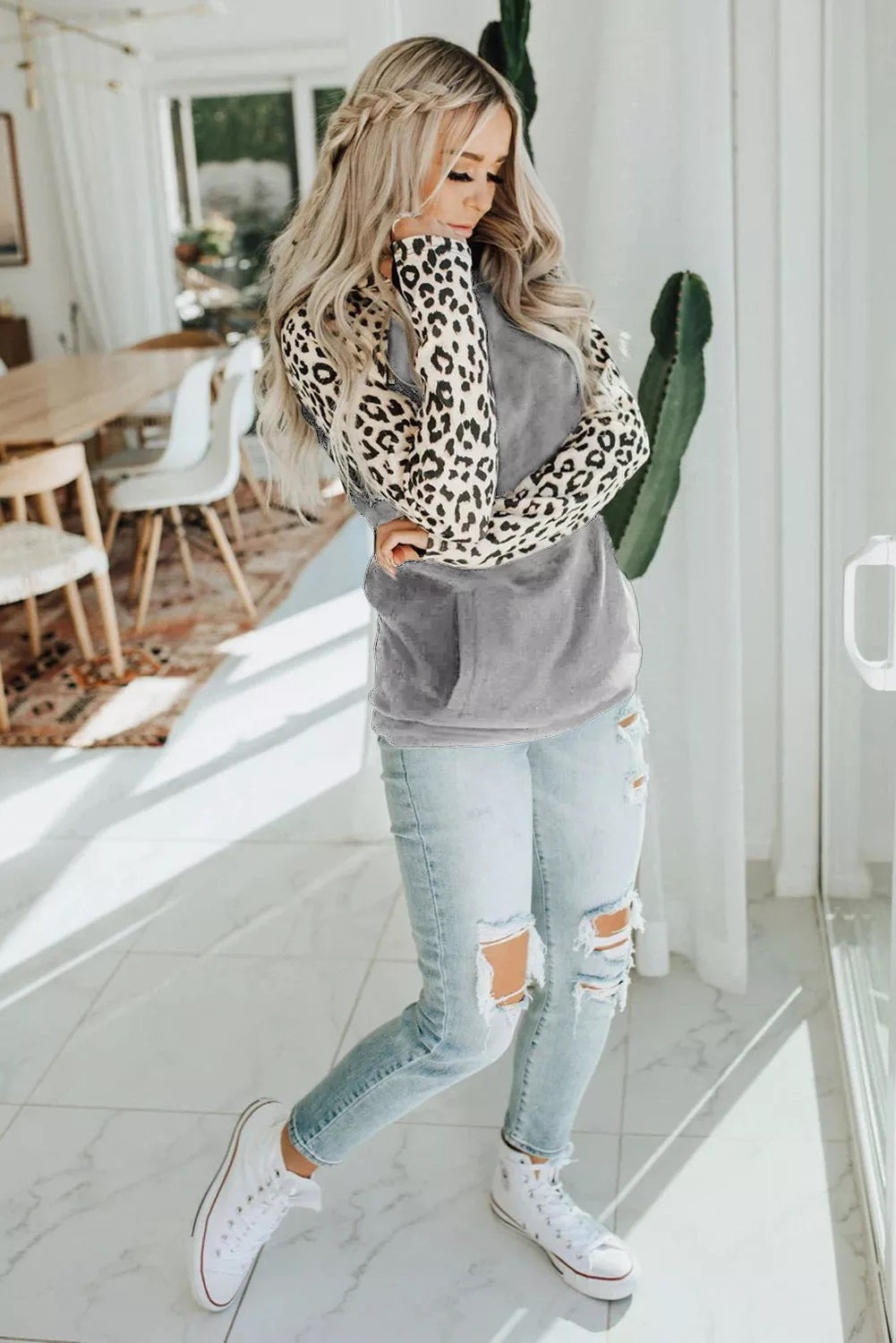 Leopard Print Kangaroo Hoodie