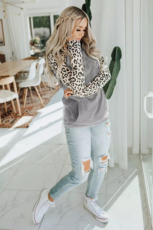 Leopard Print Kangaroo Hoodie