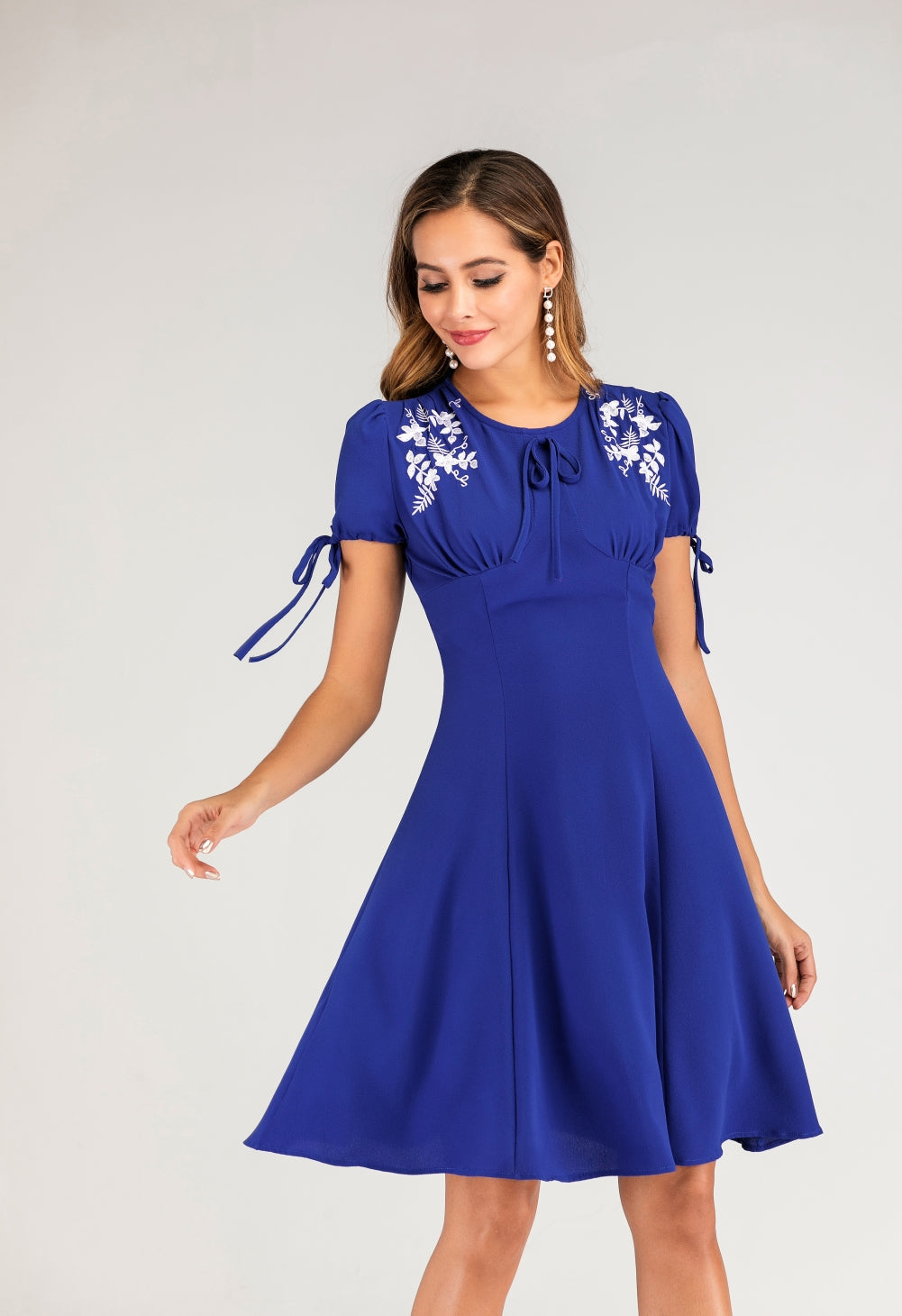 Vintage Flower Skater Dress (Up to 2XL!)