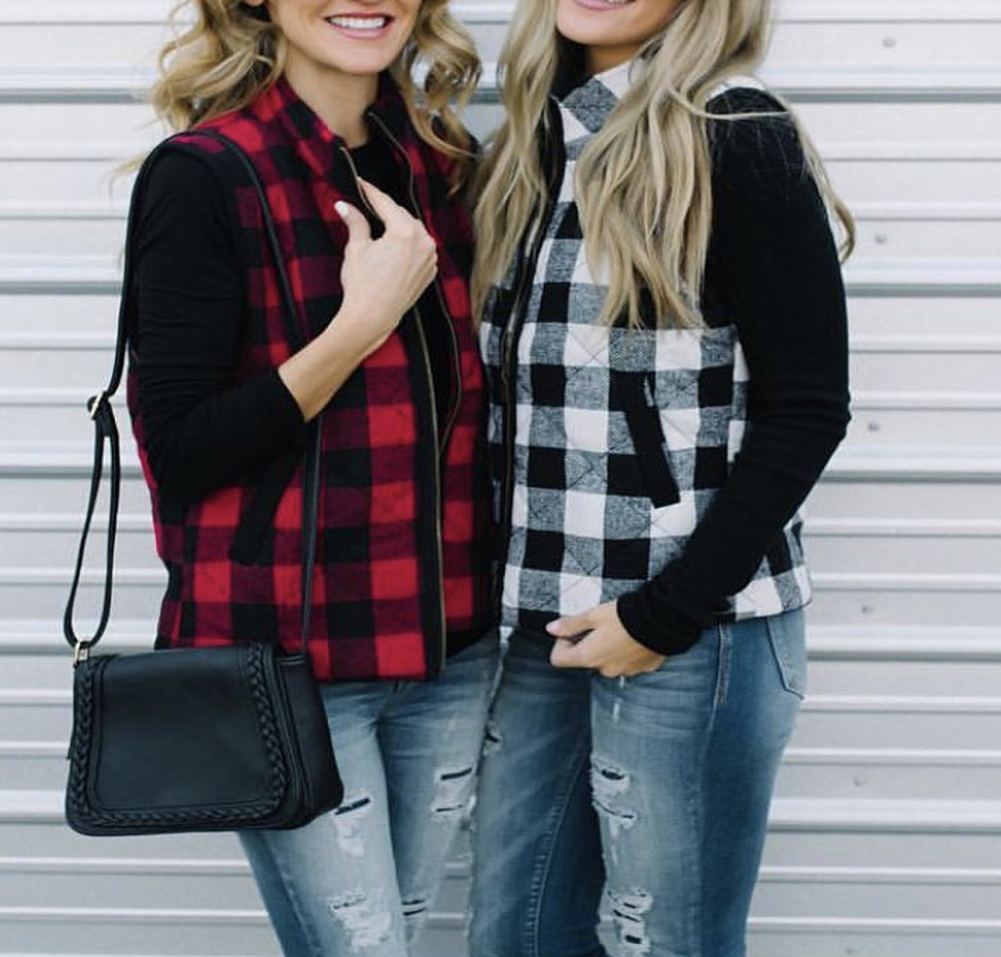 Mommy & Me Fall Plaid Quilted Vests