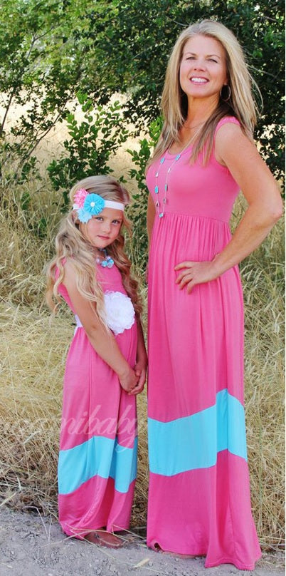 Mommy & Me Bubblegum Maxi Dress