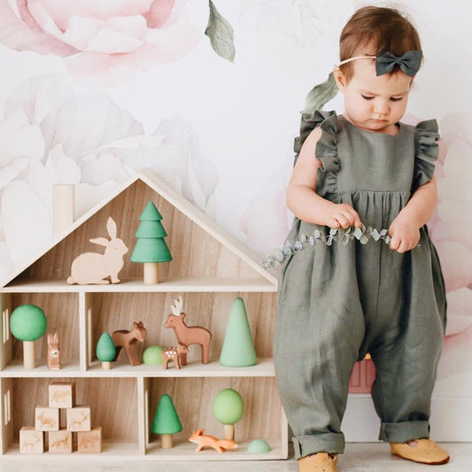 Olive Branch Muslin Romper