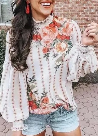 Apricot Floral Lantern Top