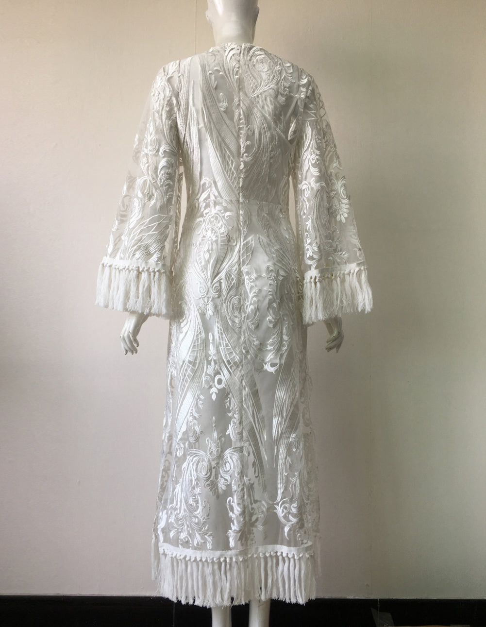 Sheer Embroidered Swan Dress