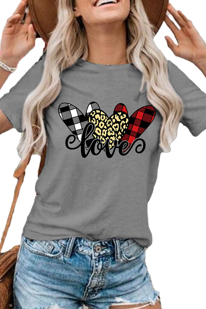 Short Sleeve Valentine Trio Tee (3 colors, Up to 3XL)