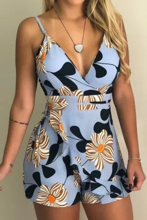 Spaghetti Strap Floral Romper