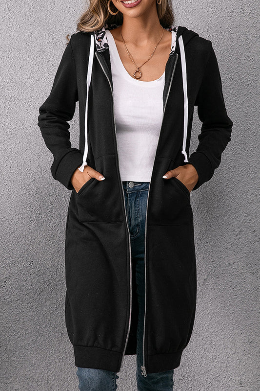 Full Length Leopard Lined Hoodie