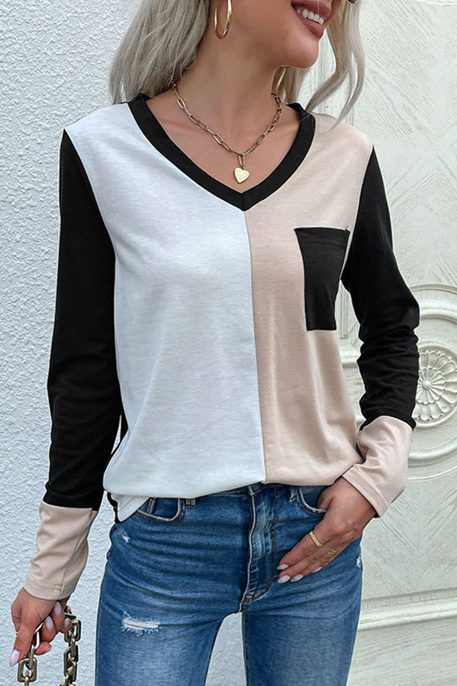 V Neck Split Top