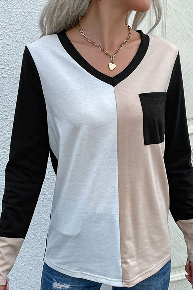 V Neck Split Top