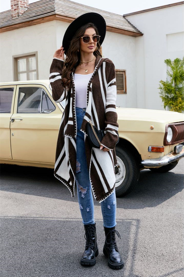 Hooded Knit Cardigan Sweater (2 colors)