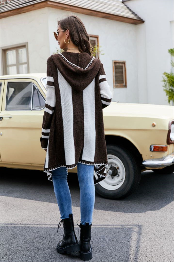 Hooded Knit Cardigan Sweater (2 colors)