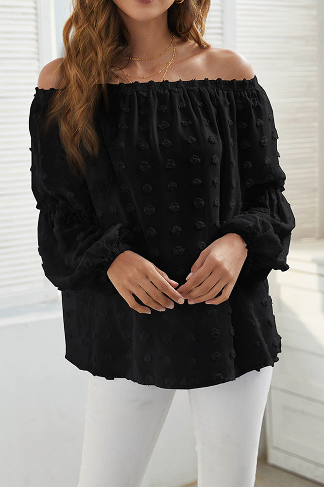 Boat Neck Chiffon Top  (3 Colors, Up to 2XL)