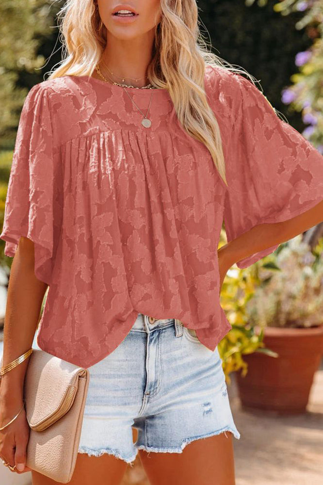 Textured Lace Flare Top (5 Colors, Up to 2 XL)