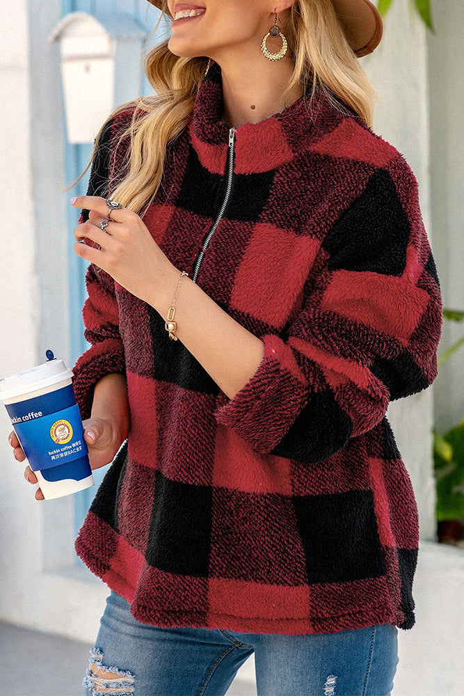 Buffalo Plaid Fleece Pullover