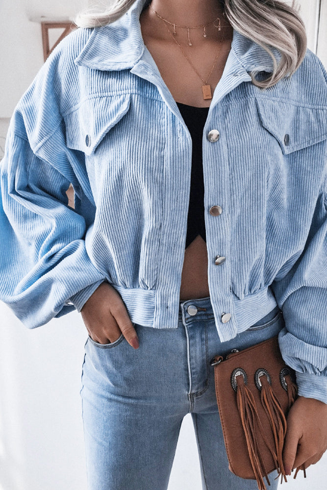 Lantern Sleeve Corduroy Jacket (4 Colors)