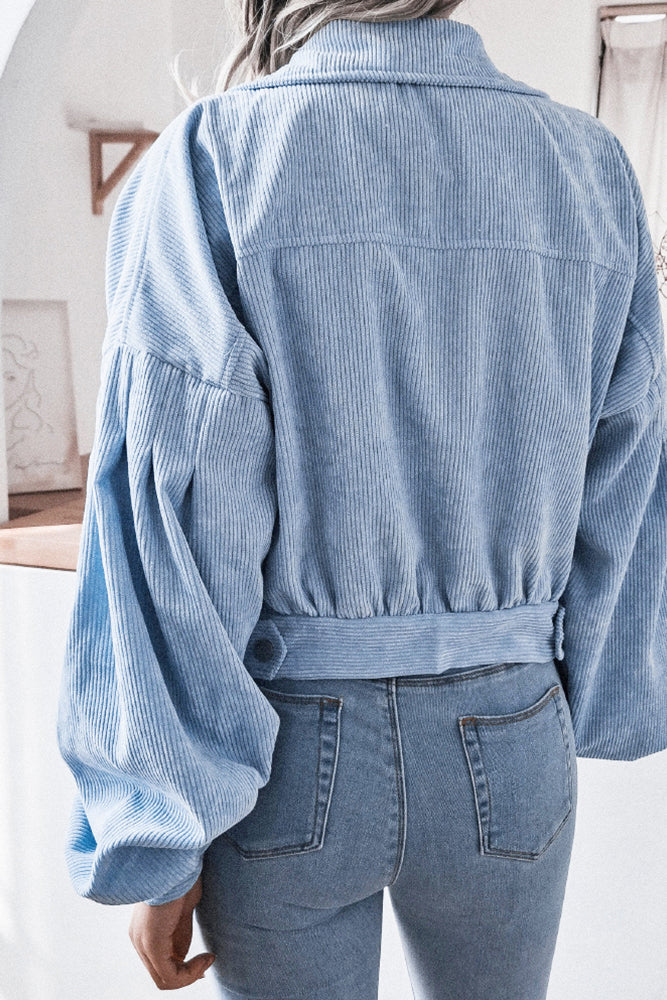 Lantern Sleeve Corduroy Jacket (4 Colors)