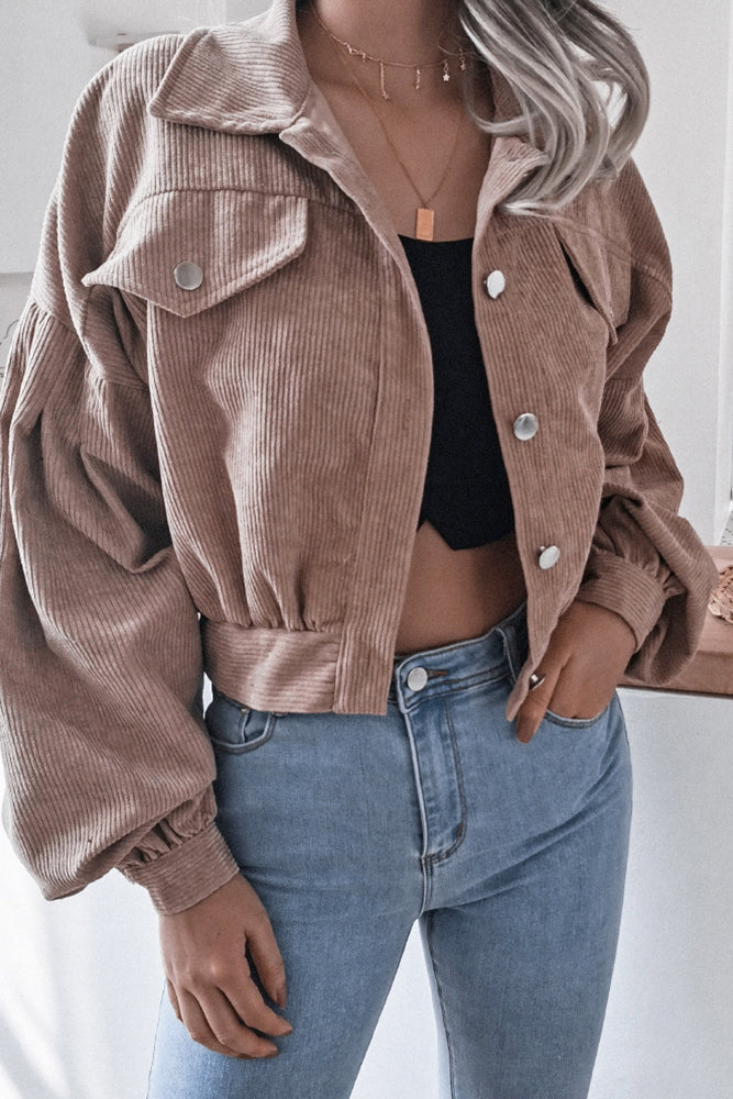 Lantern Sleeve Corduroy Jacket (4 Colors)