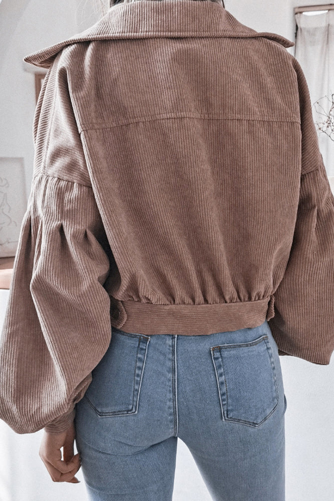 Lantern Sleeve Corduroy Jacket (4 Colors)