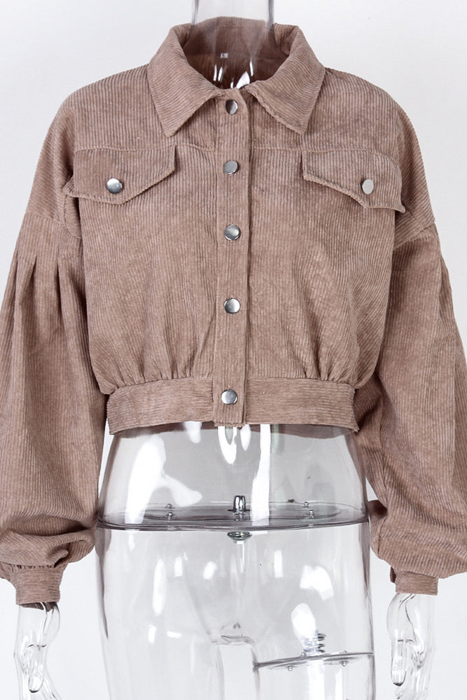 Lantern Sleeve Corduroy Jacket (4 Colors)