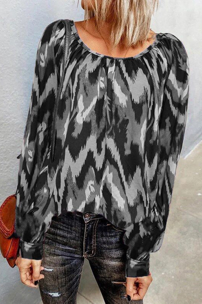 Wave Stripe O Neck Top (4 colors)