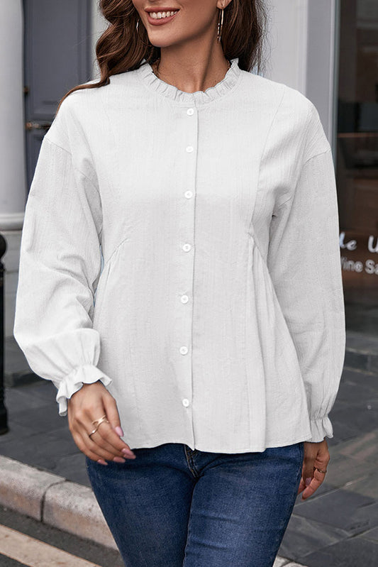 Ruffle Button Blouse (3 colors)