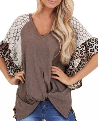 Wide Sleeve Multi Knot Top (Two colors, up to Size 3XL!)