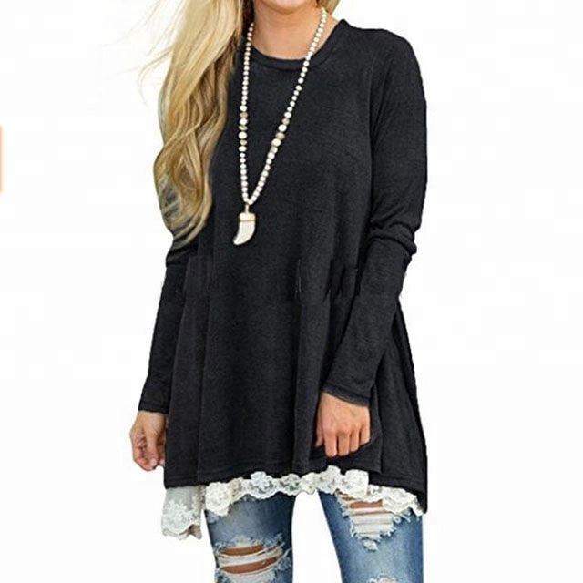 Lace Bottom Easy Tunic