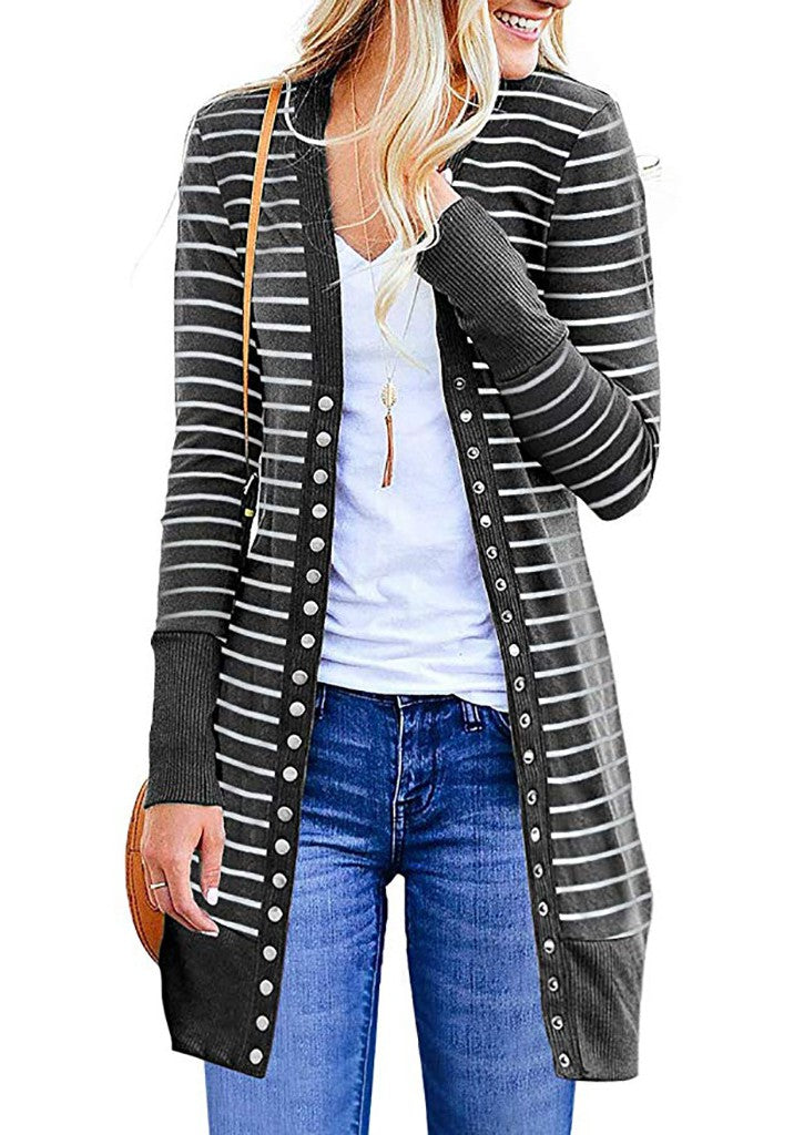 Lightweight Knit Striped Cardigan