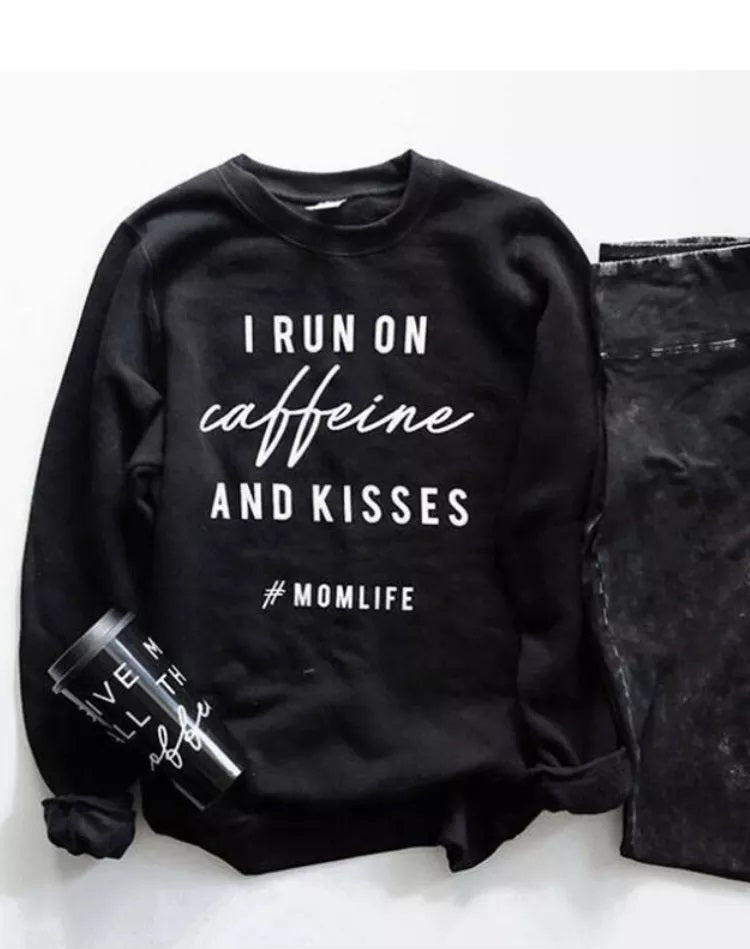 Caffeine and Kisses Long Sleeve Tee (4 colors)