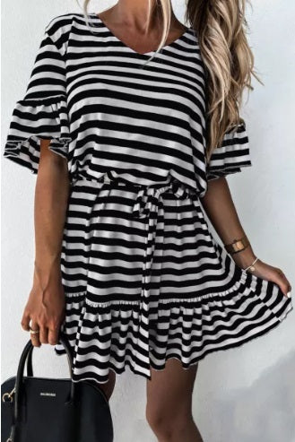 Ruffle Stripe Summer Flair Dress