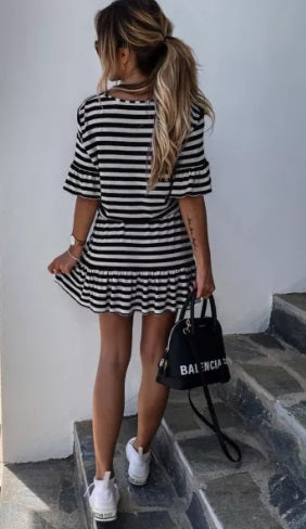 Ruffle Stripe Summer Flair Dress