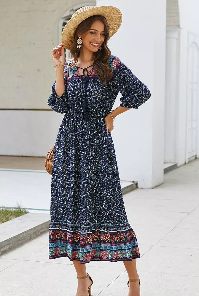 Boho Print Dress Pre-Sale (3 Colors)