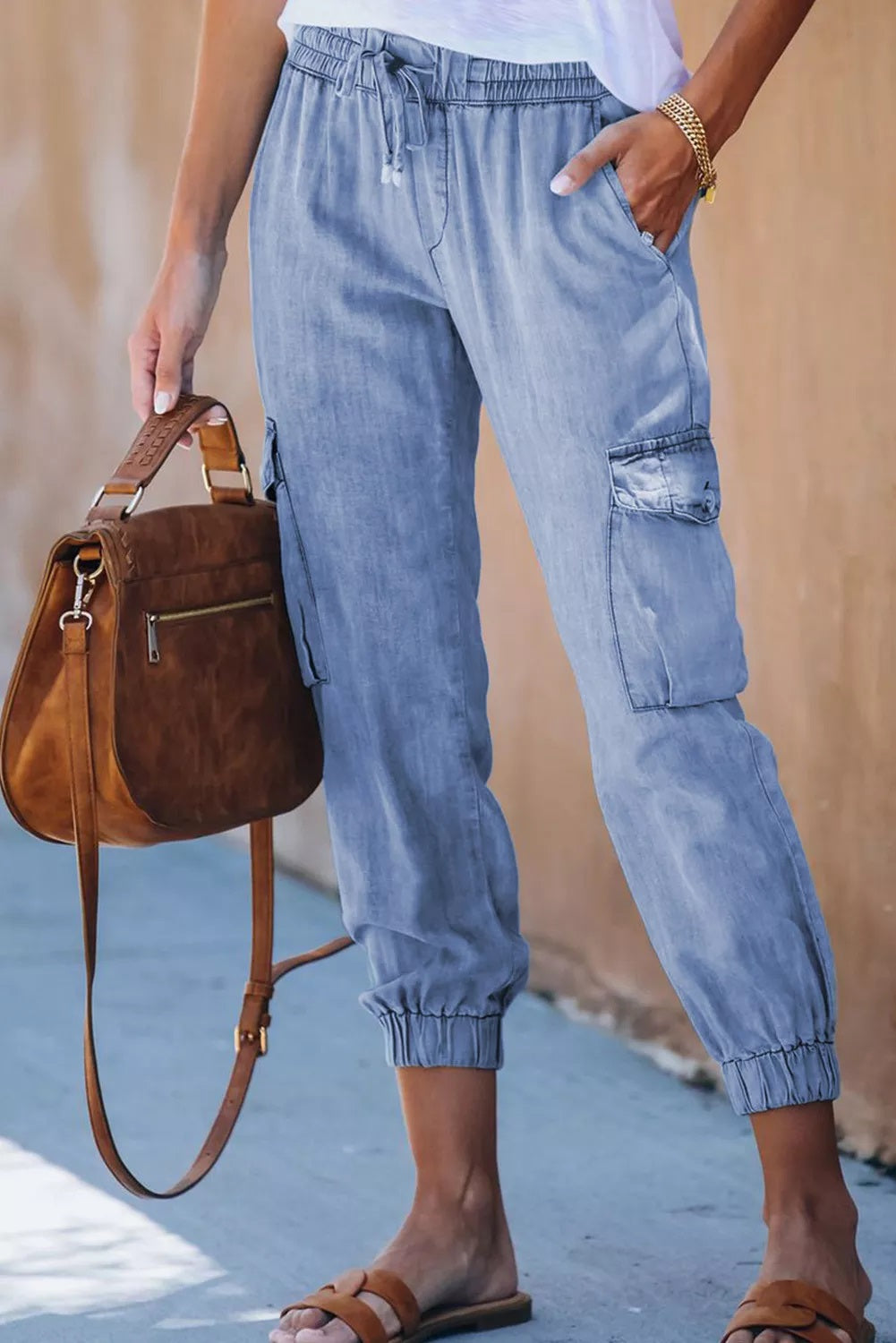 Pocketed Drawstring Cargo Pant