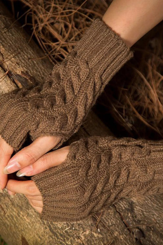 Knit Fingerless Fall Gloves